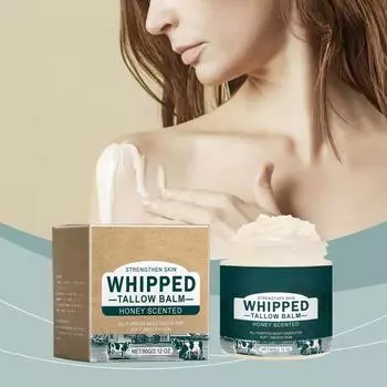 Бальзам на основе говяжьего жира – натуральный взбитый жир из коров, выкормленных травой, и мед, универсальный бальзам – увлажняющий лосьон для лица и тела при экземе. One Size