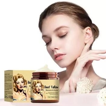 Бальзам на основе говяжьего жира и меда, без запаха, крем для лица, лосьон для тела и бальзам для губ, изготовленный из травяного сырья, выращенного на травяном корме One Size жёлтый