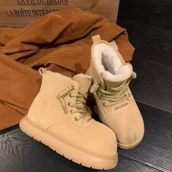 Bala boots women s new thick-soled thickened bread winter snow ugly cute big head velvet warm cotton shoes 35