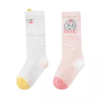 Balabala Детские носки Унисекс Летние Новые Сетчатые Детские Носки для Мальчиков и Девочек Милые Длиной до середины икры Защищающие от холода Упаковка из двух пар 3-6M (66cm)