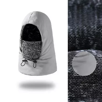 Балаклава капюшон утеплитель для шеи мягкая лыжная маска для катания на коньках рыбалки серый