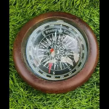 Balajm Полумесяц Оптический компас Деревянный твердый объектив Морской компас Компас (коричневый) S коричневый