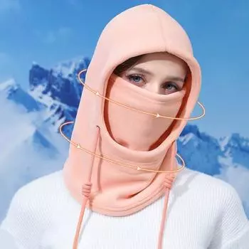 Балаклава для холодной погоды, бархатная теплая лыжная подушка для лица, зимняя ветрозащитная шапка с капюшоном, шарф, утеплитель для шеи для мужчин и женщин темно-серого