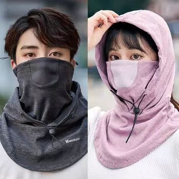 Балаклава на шнурке, однотонная шапка-шлем, мягкая маска, шапка-бини с капюшоном, зима хаки