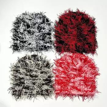 Балаклава шапка бини для мужчин открытый флис камуфляж пушистый лыжная шапка зимняя теплая состаренная вязаная хип-хоп шапка