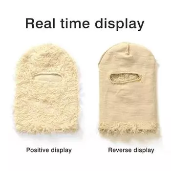 Балаклава состаренная вязаная полнолицевая лыжная маска камуфляжная балаклава лыжная шапка