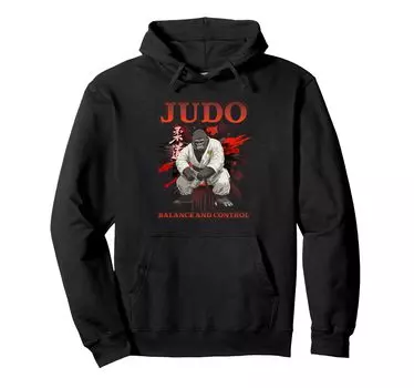Balance and Control Grappling Judoka and Judo Gorilla Hoodie - чёрный