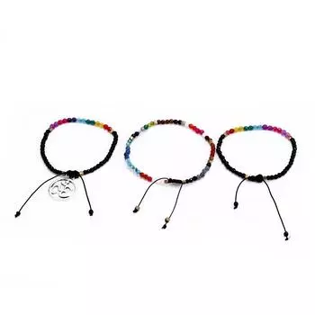 Баланс Кристалл Унисекс Счастливый Камень 7 Чакра Рейки Натуральный 12 Бусин Созвездия Браслет из Бисера