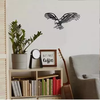 Bald Eagle Metal Wall Art Outdoor Dcor Черные металлические птицы для двора Идеально подходит для искусства и ремесел, а также для оформления окон Стильный дом светло-серый