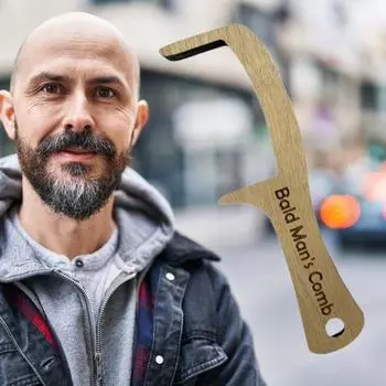 Bald Man Joke Hairbrush Wooden Toothless Comb Hairbrush Bald Comb Grooming Tool A