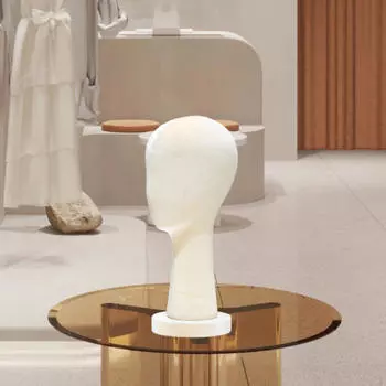 Bald Mannequin Head Manikin Freestanding Wig Display Model Velvet for Eyeglasses Home Height 33cm розовый