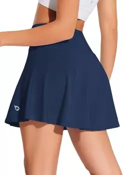 BALEAF High Waist Tennis Skirt Golf Active Sports Running Skort Ball Pocket US Blue Women s Size XX-Large Color синий