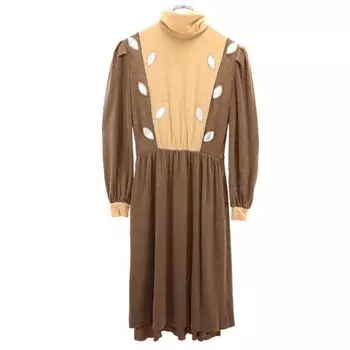 BALENCIAGA French wool blend Long sleeve one piece 38 Brown Women Used