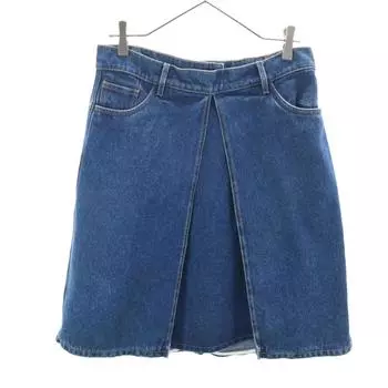 BALENCIAGA Midi length Denim skirt 36 Wash blue Women Used