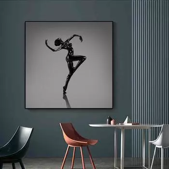 Балерина, абстрактное искусство, эстамп, современная настенная живопись маслом, танцовщица, постер для гостиной 21cm30cm NoFrame