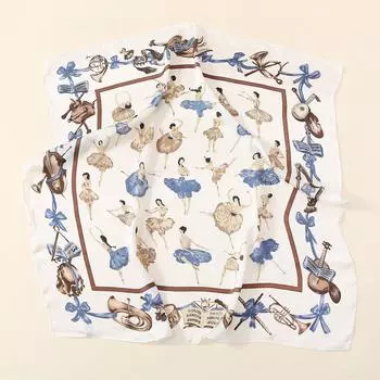 Балерина, летний новый атласный шелковый шарф, литературный, уменьшающий возраст, милый шарф из искусственного шелка, маленький квадратный шарф 70*70cm