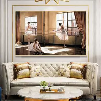 Балерина, масло, холст, живопись, постеры и принты, винтажные балетные танцы для девочек, художественная настенная картина для гостиной, Декор Куадрос 21*30cm