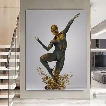 Балерина, мужчина и женщина, холст, картины, постеры и принты, настенное искусство, черная танцовщица, фотографии для гостиной, домашний декор, Cuadros, без рамки 21*30cm