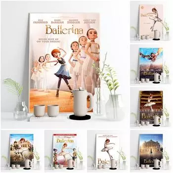 Балерина, приключение, комедия, фильм, художественный принт, постер, мультфильм, аниме, настенная живопись, детская картина маслом для спальни 21cm30cm NoFrame