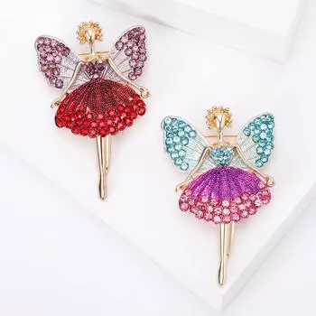 Балерина Танец Япония и Корея Личность Милая Атмосфера Снижение Возраста Брошь Булавка Свитер Куртка Аксессуары фиолетовый