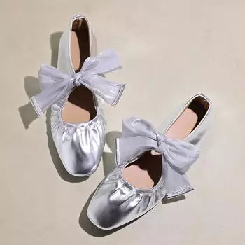 Балетки для женщин 2024 года, летняя новая верхняя одежда с неглубоким носком, французские туфли Мэри Джейн на плоской подошве для женщин 35 чёрный