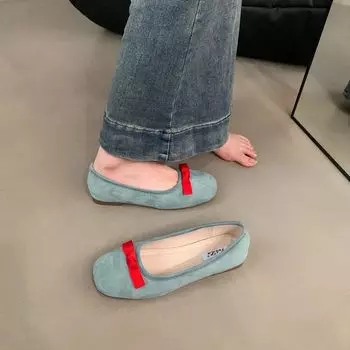 Балетки мягкая подошва 2024 лето новая мода новый французский бант верхняя одежда sense одиночные туфли женские 35