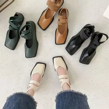 Балетки на низком каблуке, женские повседневные женские кроссовки с квадратным носком, туфли на плоской подошве, мягкое балетное платье с открытым носком, удобное ретро 35 коричневый