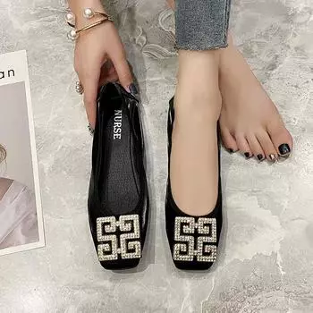 Балетки на плоской подошве со стразами и пряжкой, женские мокасины без шнуровки, элегантные женские лоферы, кожаные балетки для вечеринок 35