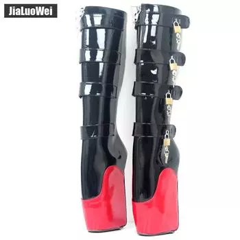 Балетки на высоком каблуке 18 см, балетки до колена с 8 клавишами, без каблука с замком 36