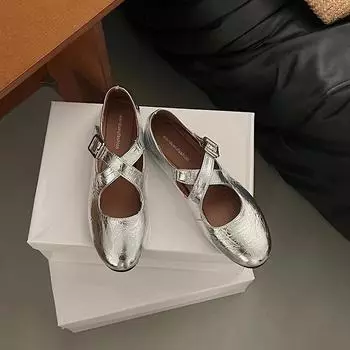 Балетки с перекрестными ремешками, женские, элегантные, фирменный дизайн, красные туфли Мэри Джейн, женские, глянцевые, кожаные мокасины Zapatos 35 чёрный