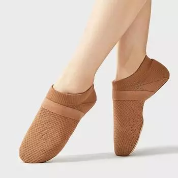 Балетки танцевальная обувь для женщин с мягкой подошвой обувь для занятий джазом для взрослых в помещении латиноамериканская обувь для практики 34 темно-коричневого