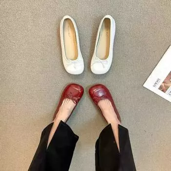 Балетки, женские туфли на плоской подошве, удобные нескользящие женские лоферы, кожаные туфли на плоской подошве, элегантные женские туфли на одинарной подошве с бантом, обувь для мам 35 серебряный