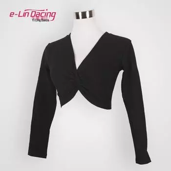 Балетная танцевальная одежда Шаль с завязками и длинным рукавом для йоги и китайского танца Size 14 (Height: 115-125cm) чёрный