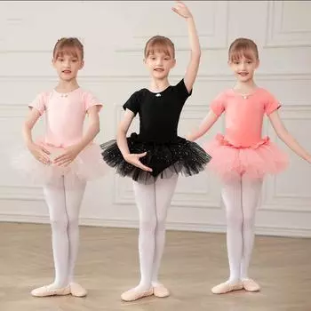 Девочки Балетные Купальники Платье-пачка Балетная Юбка Для Детей Детская Танцевальная Юбка Гимнастическая Танцевальная Одежда Балерина Камзол Юбка из Газа 110 розовый