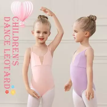 Детские танцевальные купальники для девочек, балетный купальник, гимнастический боди, купальник для выступлений балерины, балетный купальник 110 чёрный
