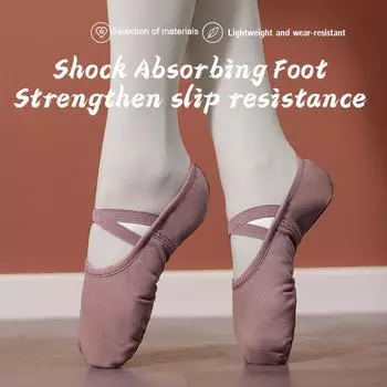 Балетные туфли для девочек, парусиновые балетные тапочки на мягкой подошве, детские балетки для практики, женская танцевальная обувь 35 синий