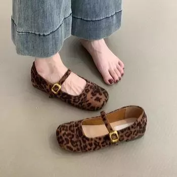 Балетные туфли-лодочки из замши с круглым носком и неглубоким носком женские весенне-осенние новые французские повседневные туфли Мэри Джейн в стиле ретро на плоской подошве 35 красный