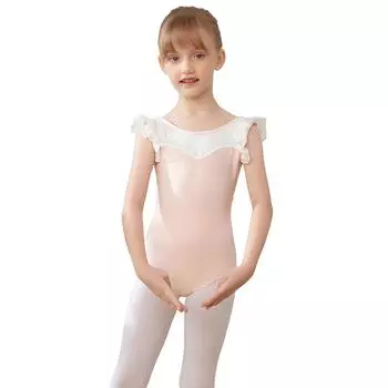 Балетный купальник для девочек базовый с коротким рукавом, танцевальный костюм для малышей, хлопковый гимнастический купальник, школьный танцевальный, возраст 2-11 лет 110 розовый