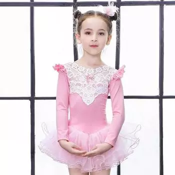 Балетный танцевальный костюм для девочек 2021 года с кружевной юбкой Size 15 (125-135cm)