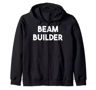 балка строитель толстовка с капюшоном на молнии чёрный