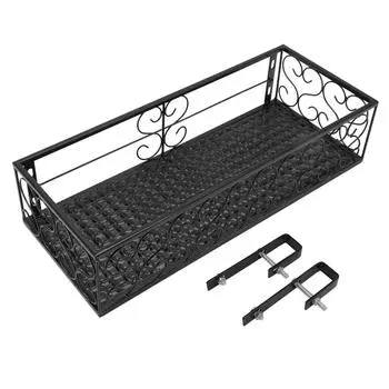 Балконная стойка для цветов Подвесная вешалка для цветочного горшка Подвесная кованая ограда Подоконник для помещений Suitable for 2.5cm Railings