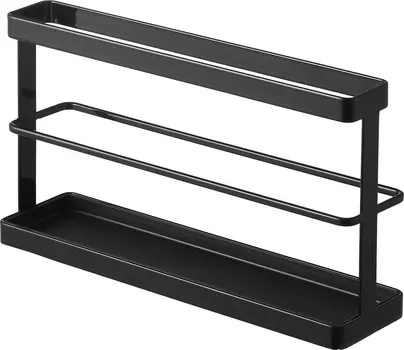 Балконная вешалка для тапочек Yamazaki Jitsugyo с подносом, черная, приблизительно Ш25 x В15 см, без пленки, съемный поднос, легко моется 7629 (Ямадзаки) чёрный