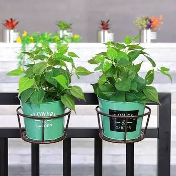 Балконная железная стойка для цветов, ограждение, подвесная стойка для цветочных горшков, перила, подвесная орхидея, зеленый подоконник, подставка для бонсай 1pc белый