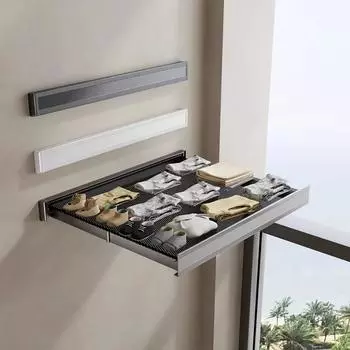 Балконные сушилки, складная многофункциональная полка для сушки носков из нержавеющей стали, выдвижная оконная сушилка для одежды и обуви белый