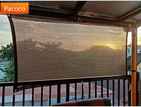 Балконный экран для защиты от непогоды, защитный экран, защитная сетка для защиты от непогоды, наружная сетка для крыльца, защитная сетка для перил, защита от ветра 1X1m шоколадный