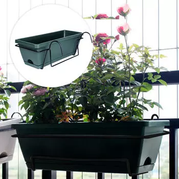 Балконный перила кашпо цветочный горшок цветочный горшок, рельсовый оконный ящик корзина для темно-зеленого