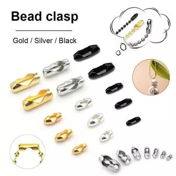 Шариковая цепочка-соединитель, серебряная бисерная цепочка, подходит для 1,5/2,0/2,4/3/4 мм бисерной шариковой цепочки, аксессуары для изготовления ювелирных изделий, зажимы для поделок своими руками 2.0mm-stainless steel