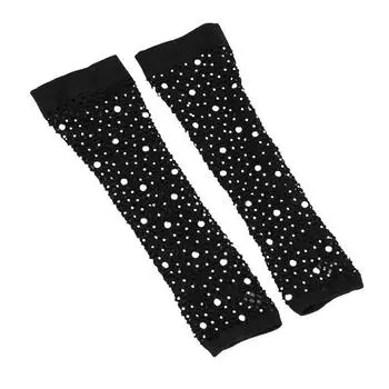 Ball Diamond Party Fishnet Europe and America Cross Border Gloves Black All yards