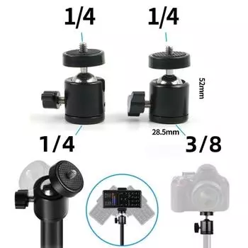 Ball Head Mount Adapter Ballhead Clamp Ball Adapter 1/4&3/8 Screw For DSLR Camera Mic Stand Camera Accessories