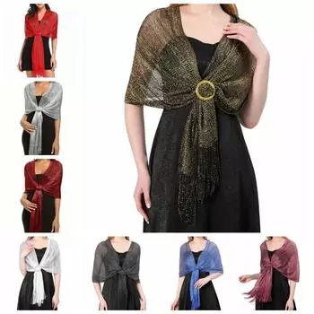 Ball Party Shawl Mesh Hollow Shawl Tassel Pure Color Scarf Winter/Autumn/Spring/Summer розовый